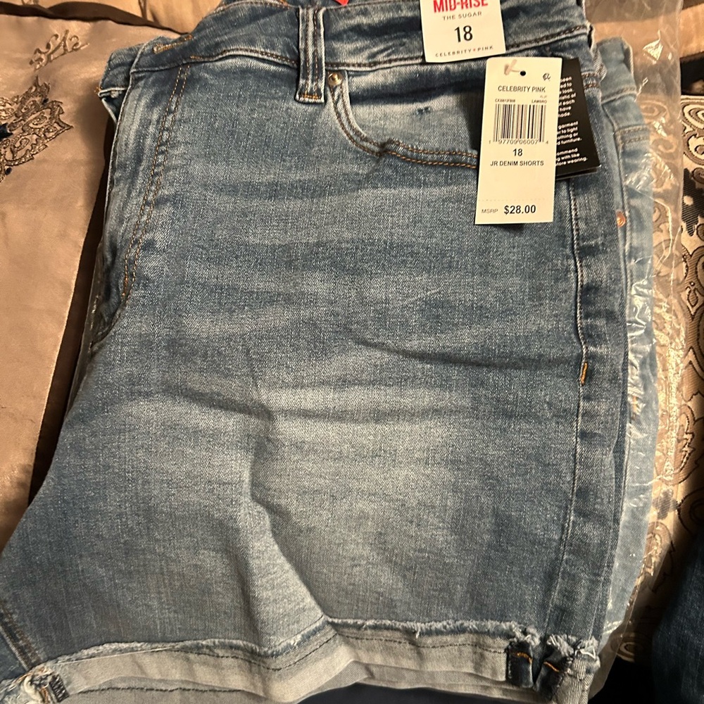 Celebrity Pink Blue Denim Shorts